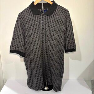 Catalina Men’s Polo Golf Shirt Size L Short Sleeve Gray Golf Geometric Print